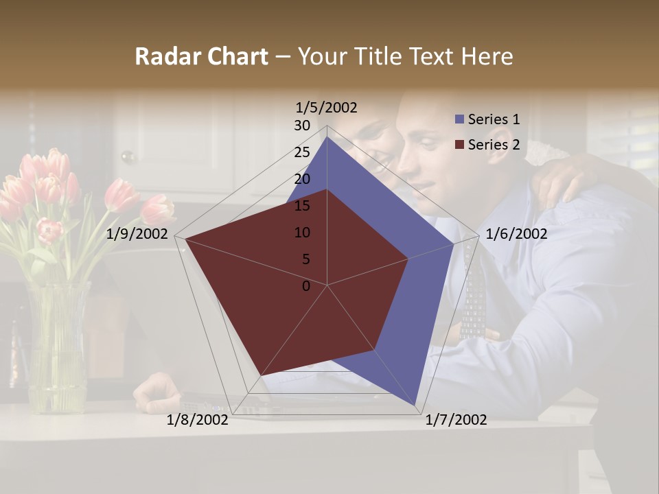 A Man And Woman Looking At A Laptop Screen PowerPoint Template