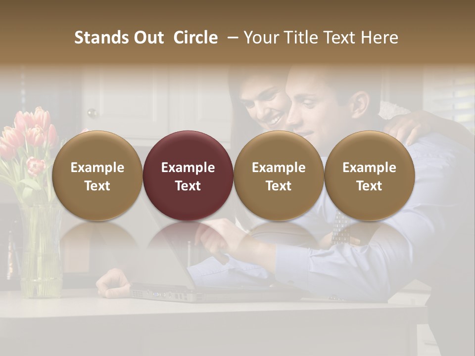 A Man And Woman Looking At A Laptop Screen PowerPoint Template