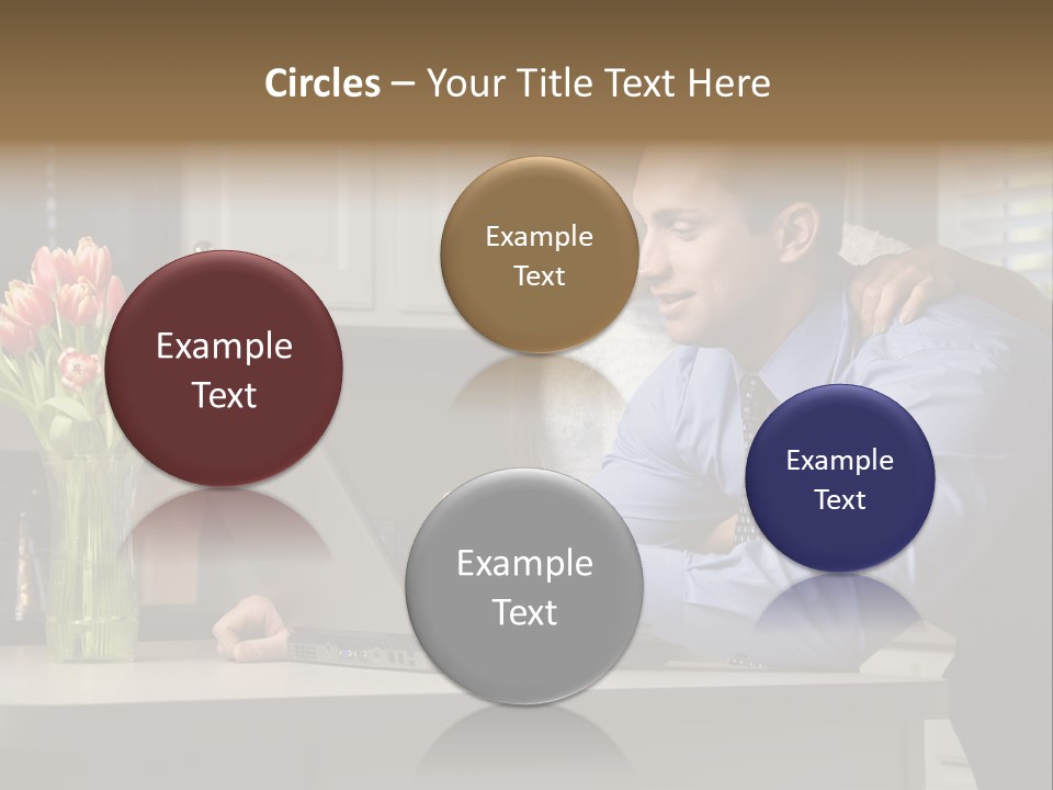 A Man And Woman Looking At A Laptop Screen PowerPoint Template