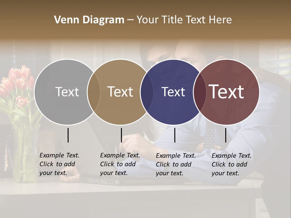 A Man And Woman Looking At A Laptop Screen PowerPoint Template