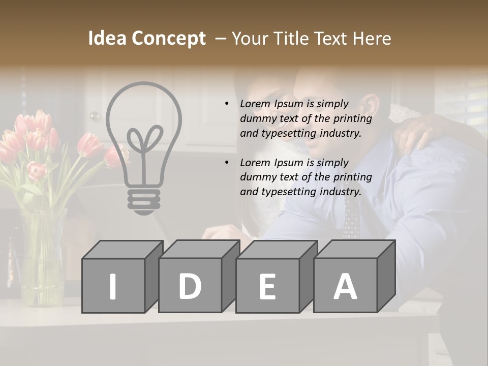 A Man And Woman Looking At A Laptop Screen PowerPoint Template