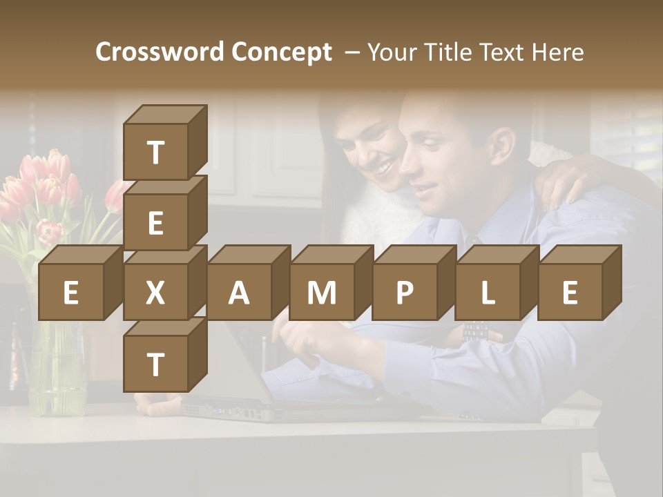 A Man And Woman Looking At A Laptop Screen PowerPoint Template