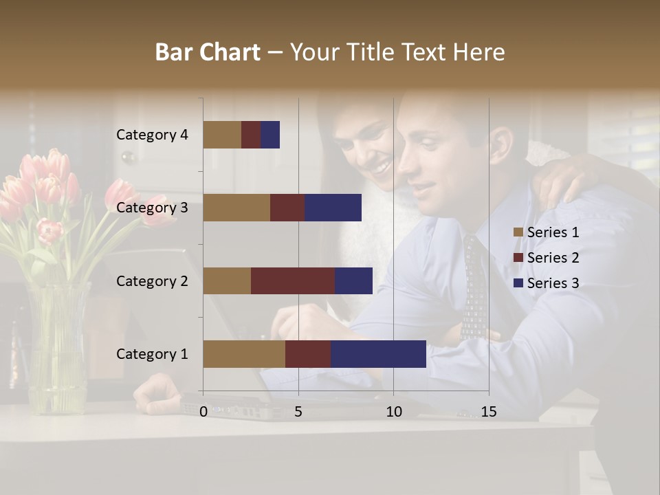 A Man And Woman Looking At A Laptop Screen PowerPoint Template