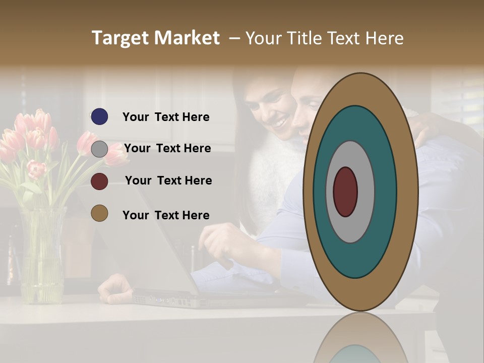 A Man And Woman Looking At A Laptop Screen PowerPoint Template