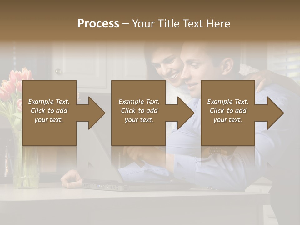 A Man And Woman Looking At A Laptop Screen PowerPoint Template