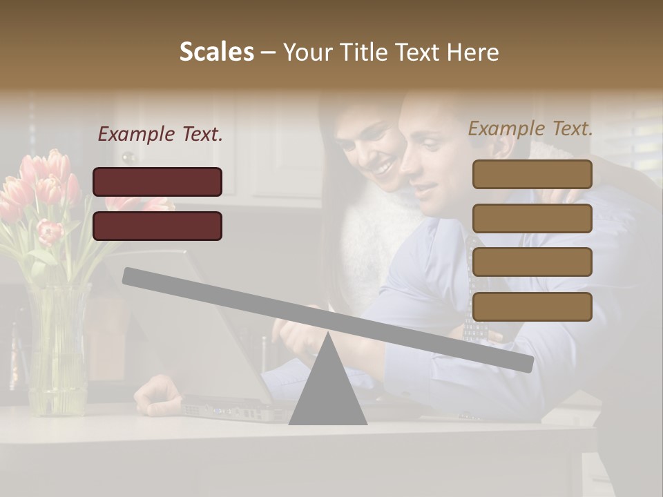 A Man And Woman Looking At A Laptop Screen PowerPoint Template
