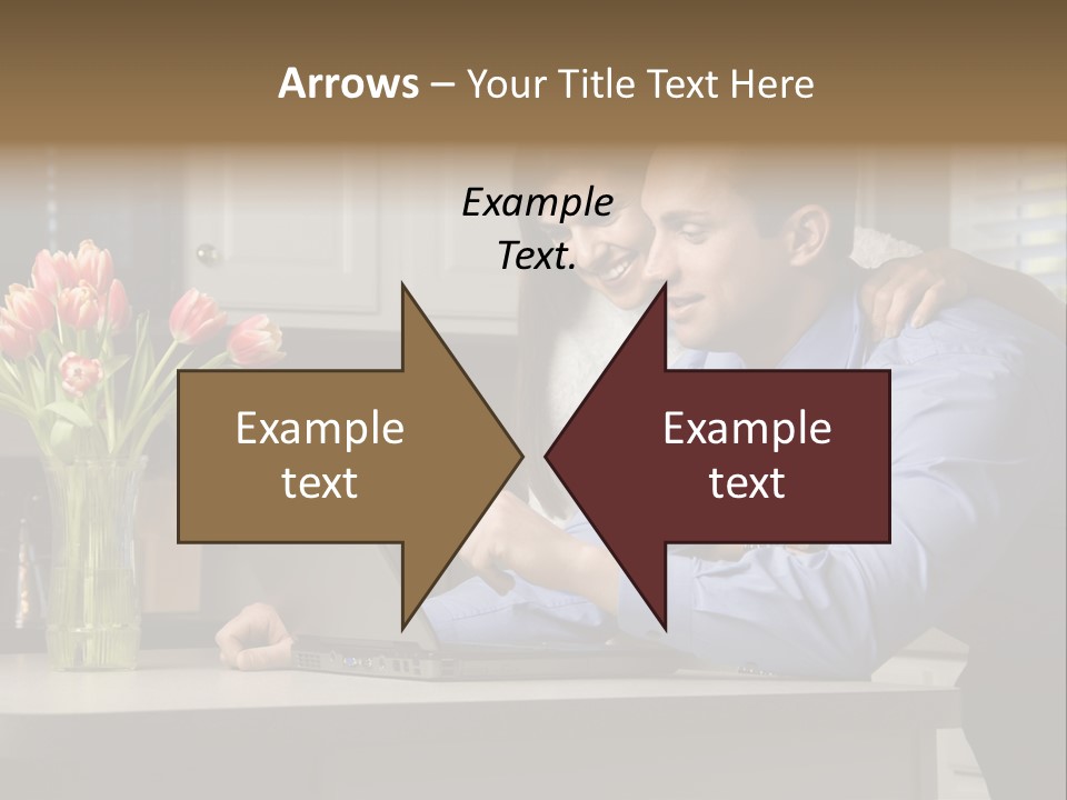 A Man And Woman Looking At A Laptop Screen PowerPoint Template