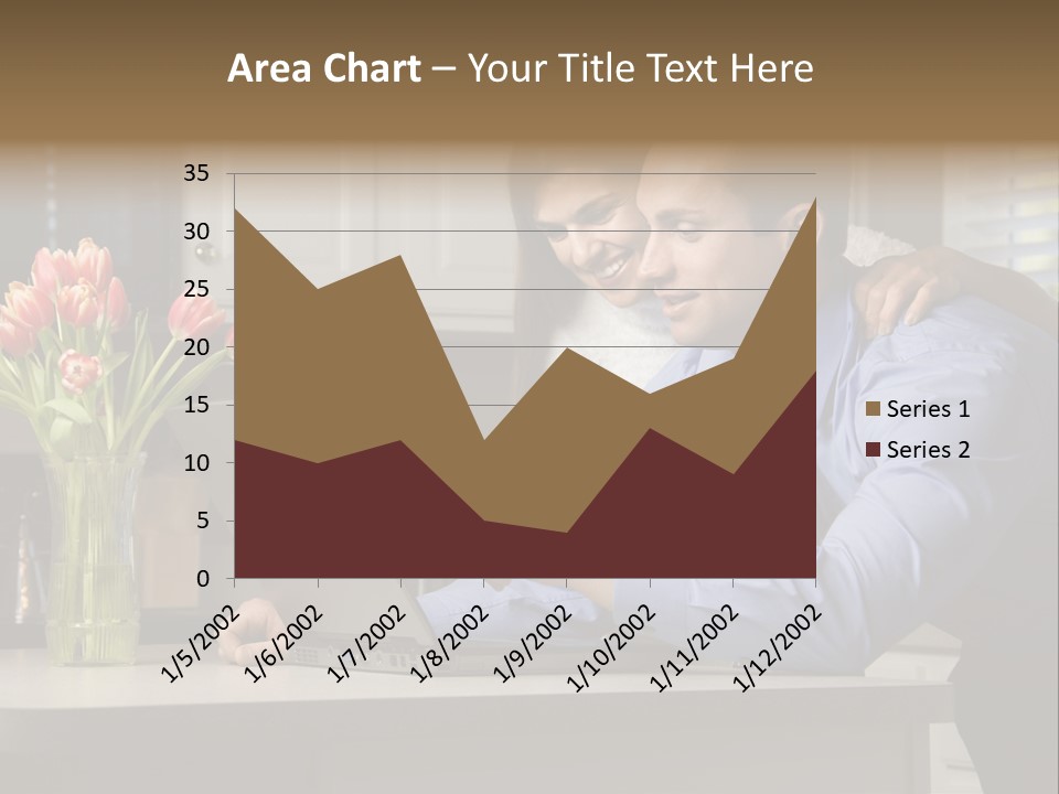 A Man And Woman Looking At A Laptop Screen PowerPoint Template