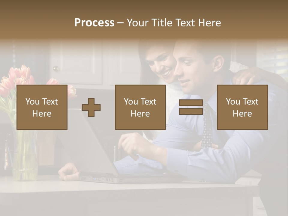 A Man And Woman Looking At A Laptop Screen PowerPoint Template