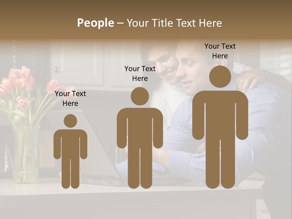 A Man And Woman Looking At A Laptop Screen PowerPoint Template