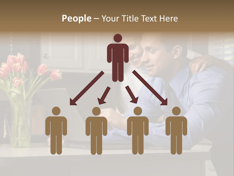 A Man And Woman Looking At A Laptop Screen PowerPoint Template