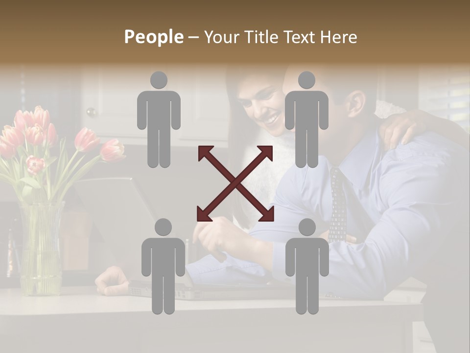 A Man And Woman Looking At A Laptop Screen PowerPoint Template