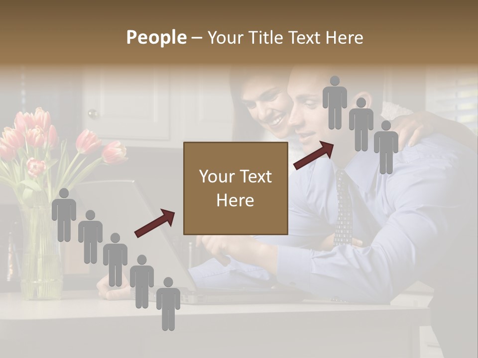 A Man And Woman Looking At A Laptop Screen PowerPoint Template