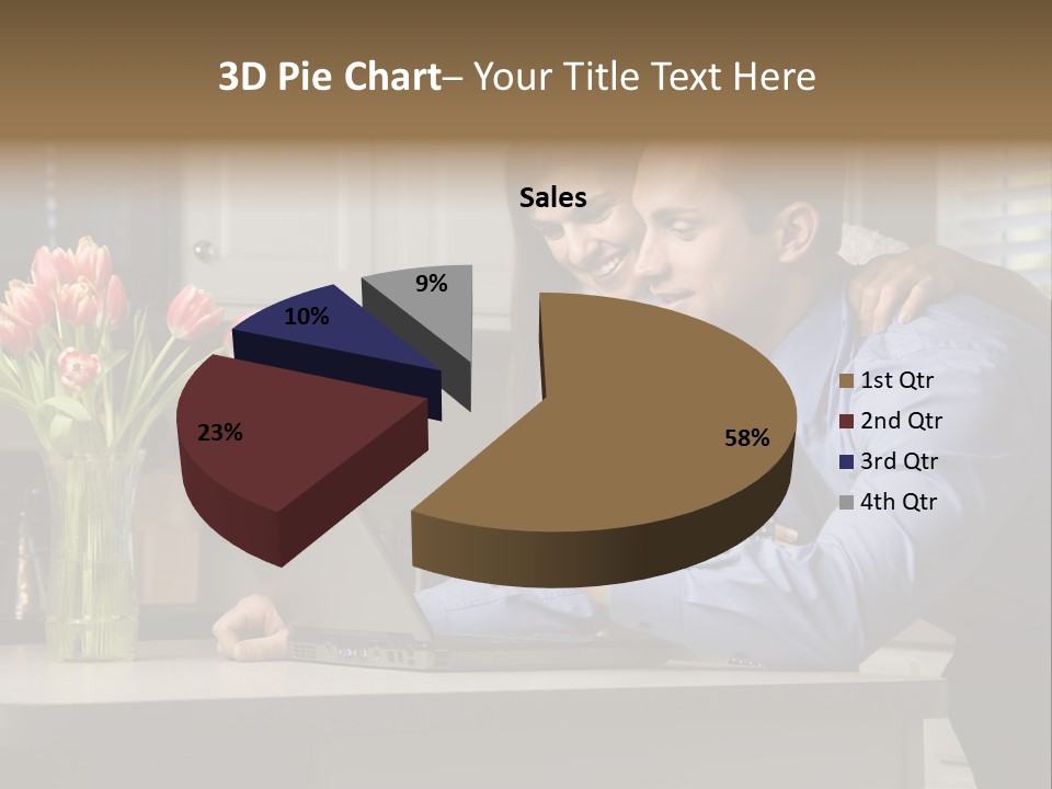 A Man And Woman Looking At A Laptop Screen PowerPoint Template