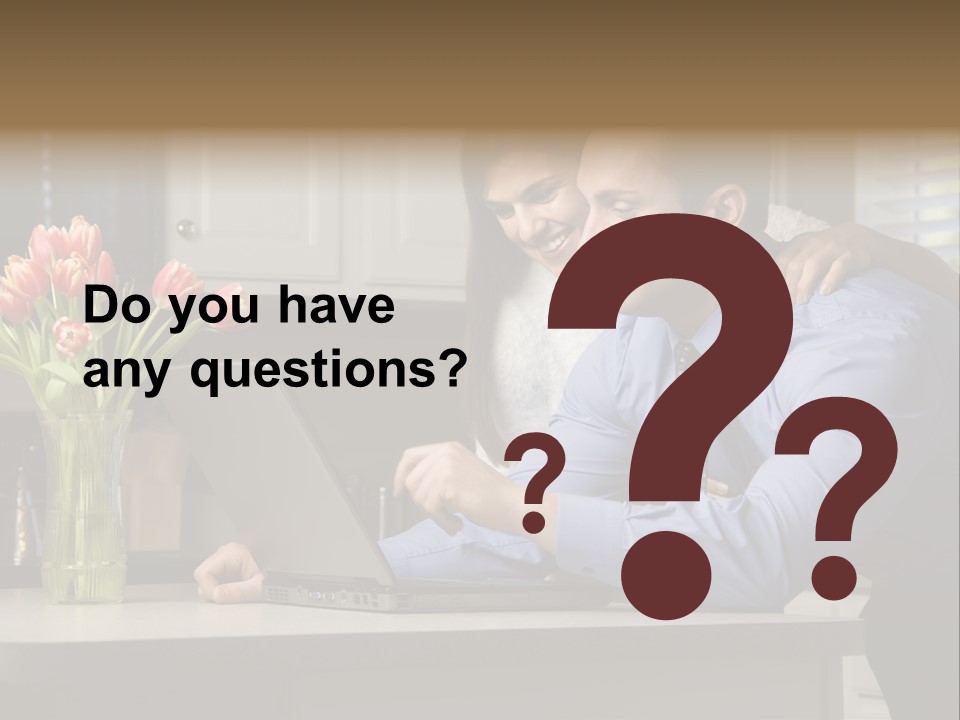 A Man And Woman Looking At A Laptop Screen PowerPoint Template