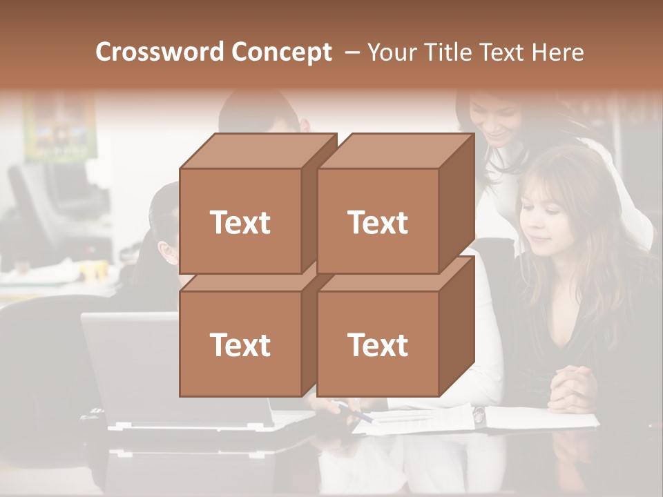 A Group Of People Looking At A Laptop PowerPoint Template