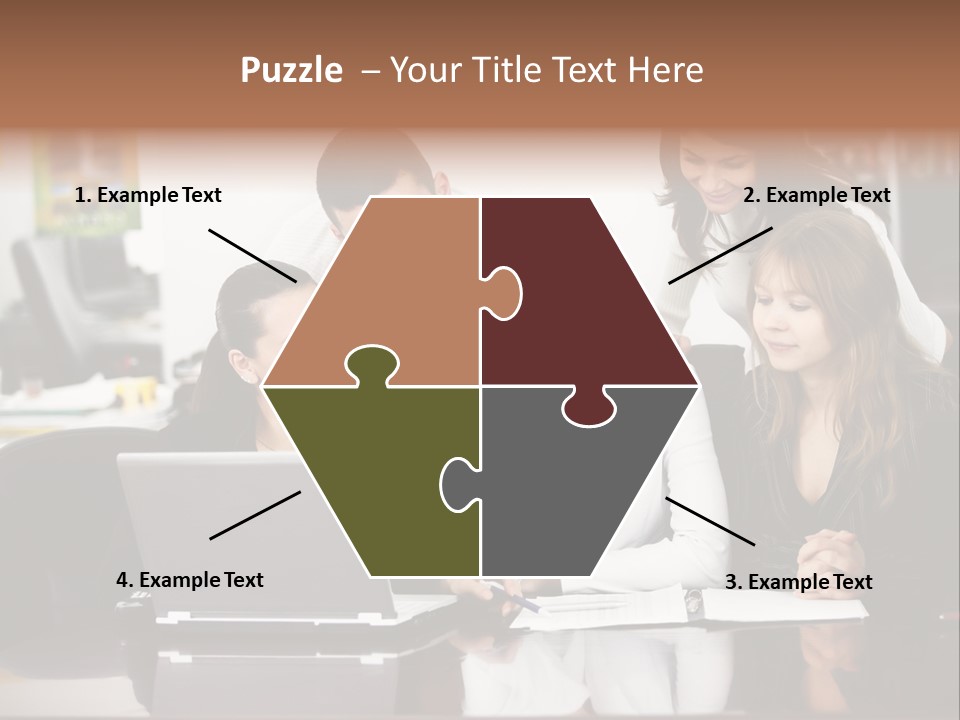 A Group Of People Looking At A Laptop PowerPoint Template