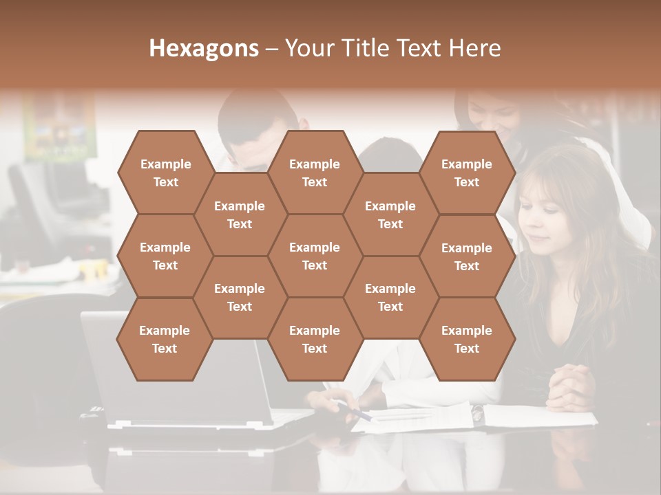 A Group Of People Looking At A Laptop PowerPoint Template