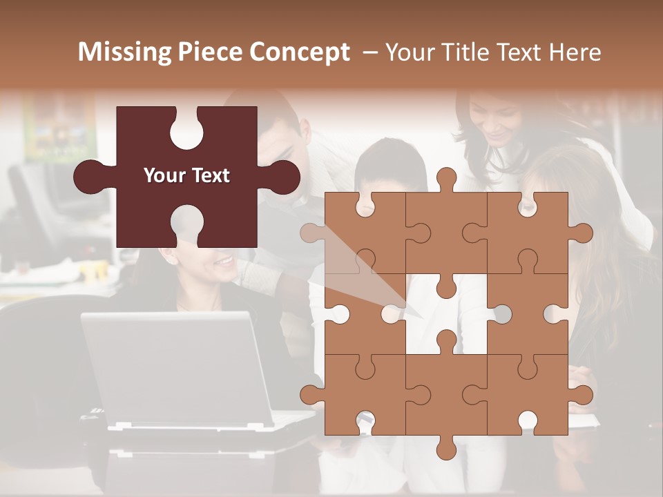 A Group Of People Looking At A Laptop PowerPoint Template