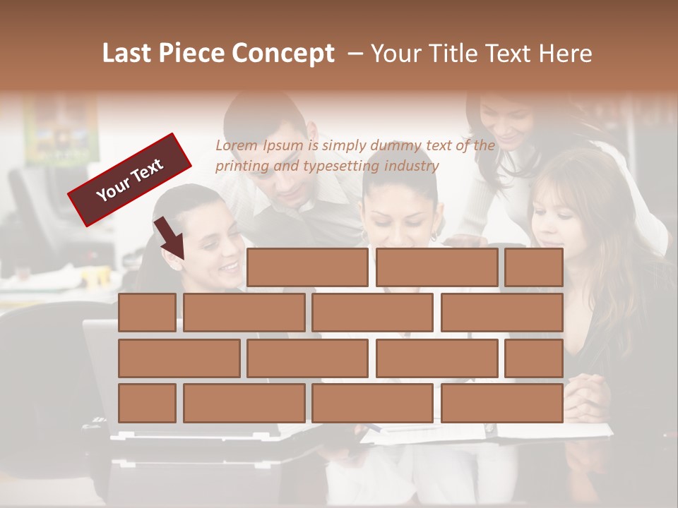 A Group Of People Looking At A Laptop PowerPoint Template