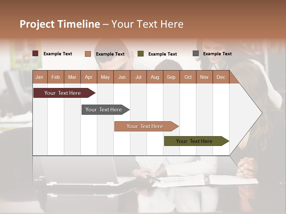 A Group Of People Looking At A Laptop PowerPoint Template