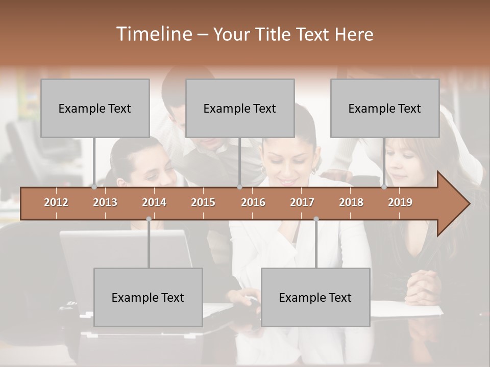 A Group Of People Looking At A Laptop PowerPoint Template