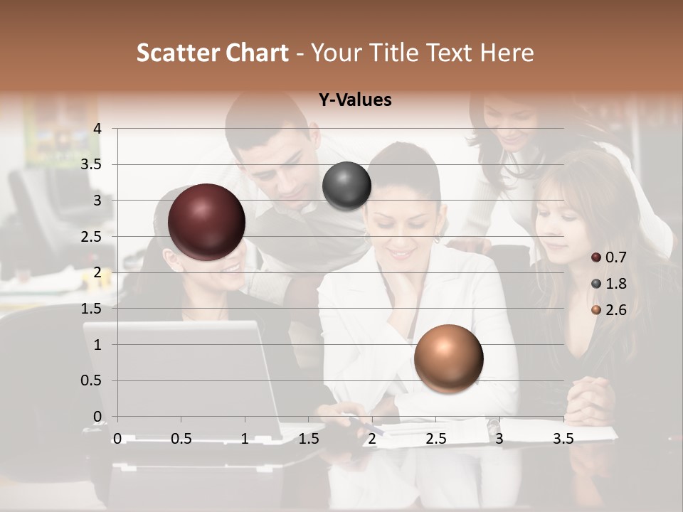 A Group Of People Looking At A Laptop PowerPoint Template