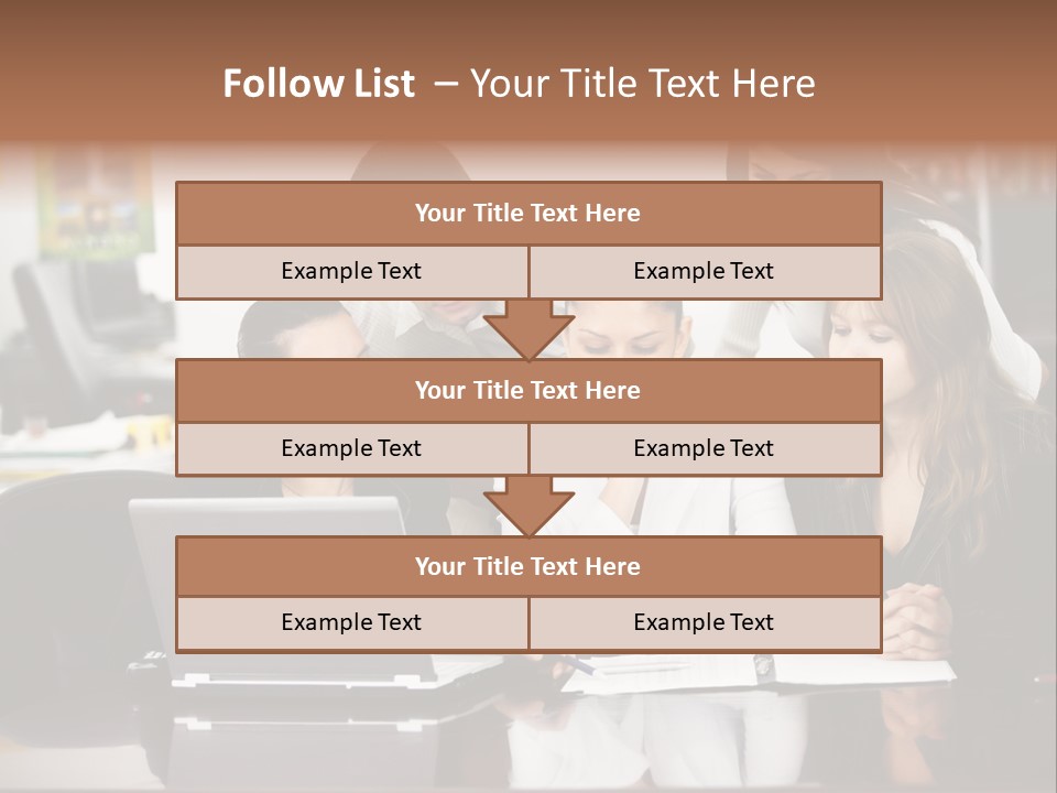 A Group Of People Looking At A Laptop PowerPoint Template