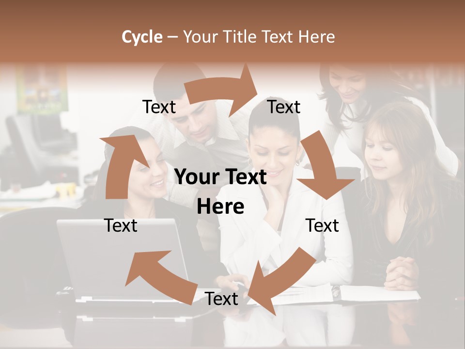 A Group Of People Looking At A Laptop PowerPoint Template