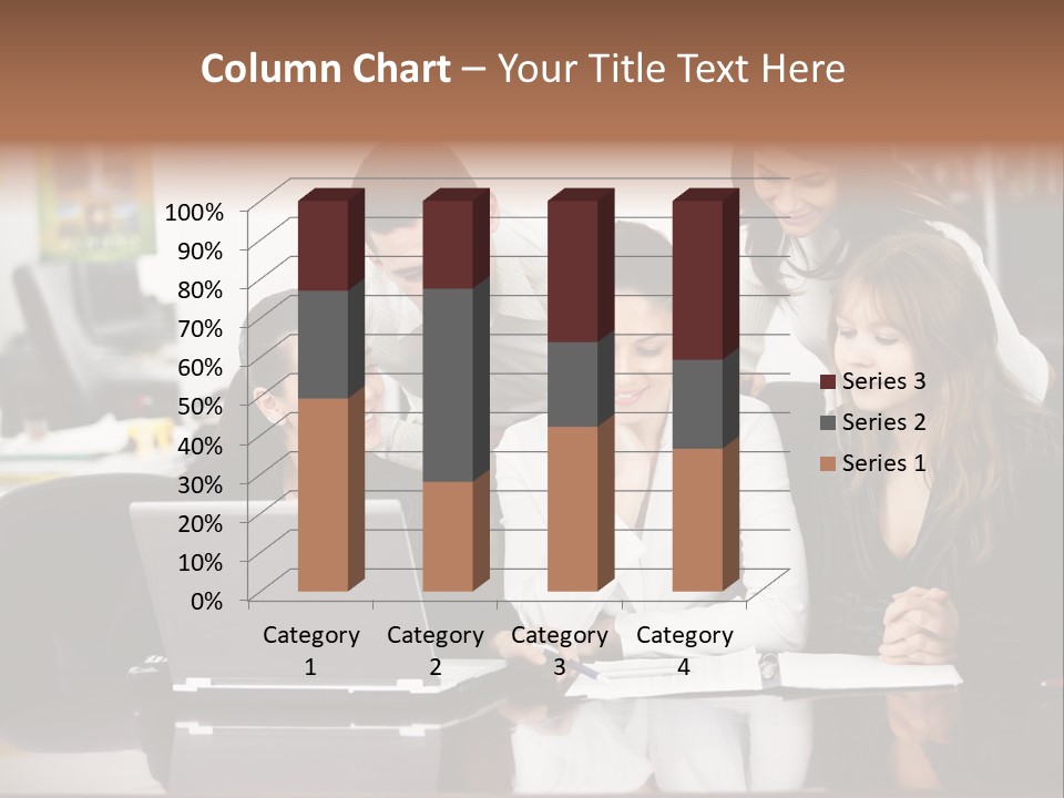 A Group Of People Looking At A Laptop PowerPoint Template