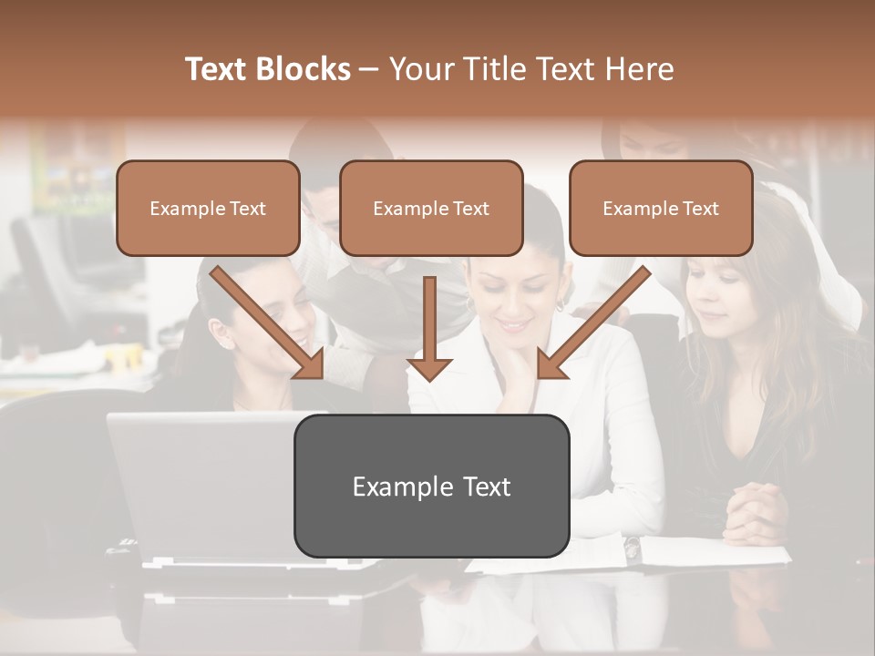A Group Of People Looking At A Laptop PowerPoint Template