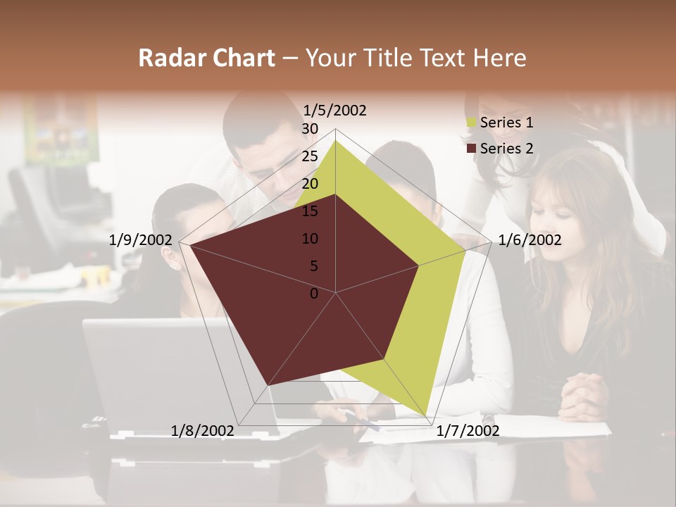 A Group Of People Looking At A Laptop PowerPoint Template
