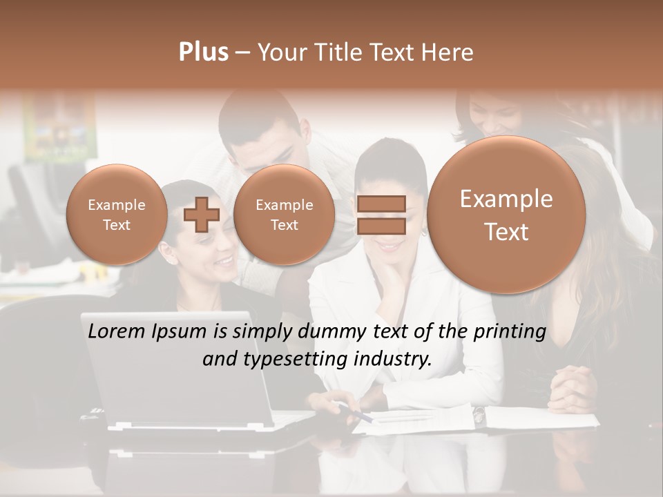 A Group Of People Looking At A Laptop PowerPoint Template