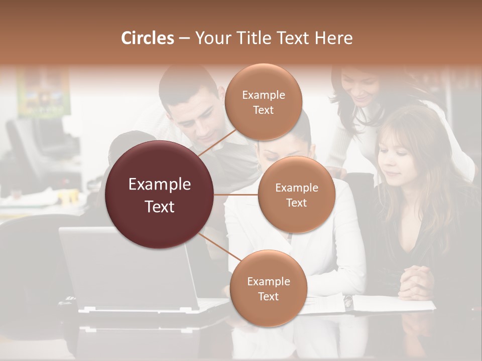 A Group Of People Looking At A Laptop PowerPoint Template