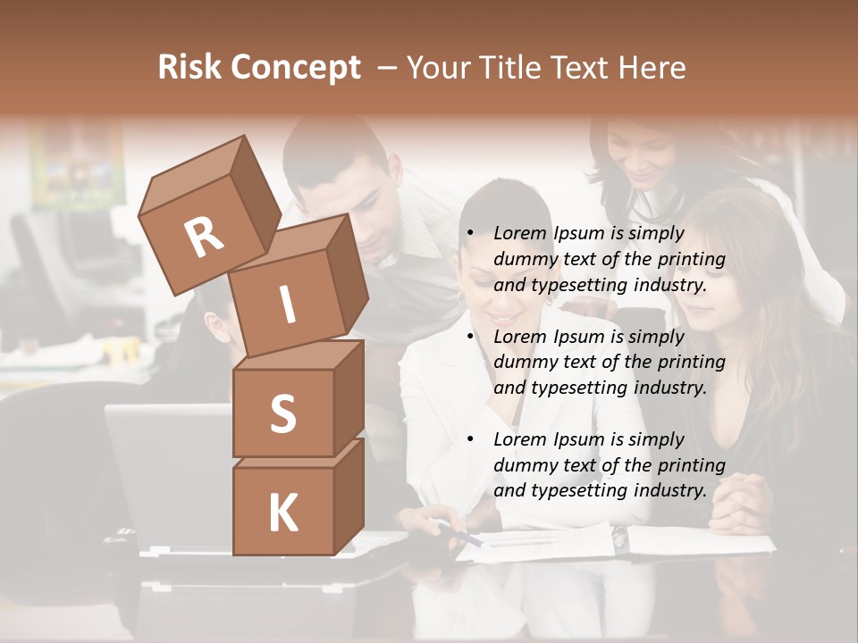 A Group Of People Looking At A Laptop PowerPoint Template