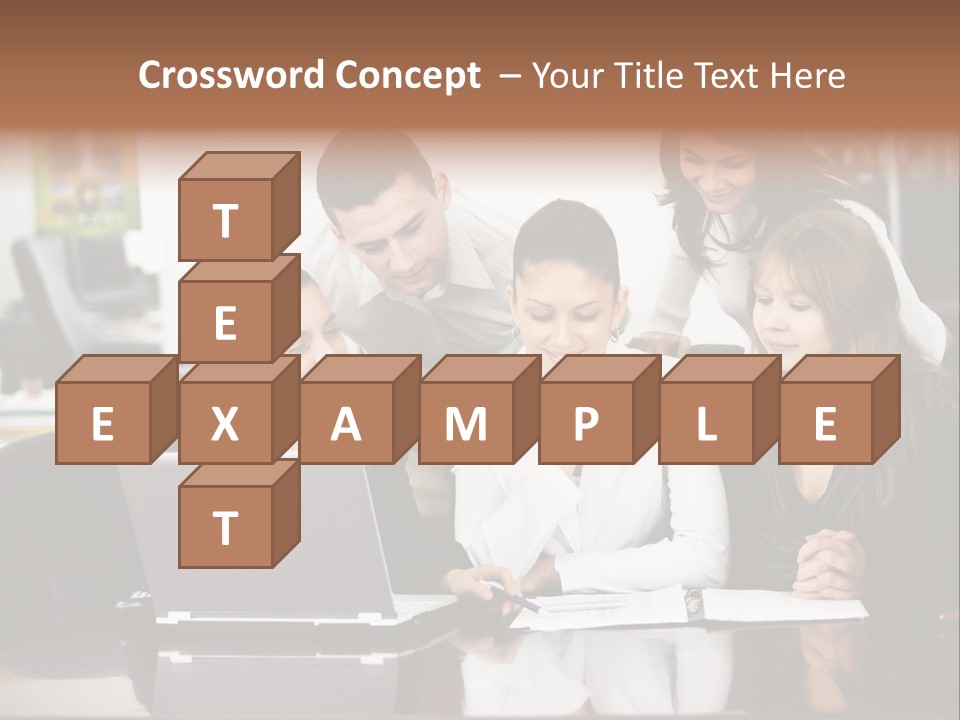 A Group Of People Looking At A Laptop PowerPoint Template