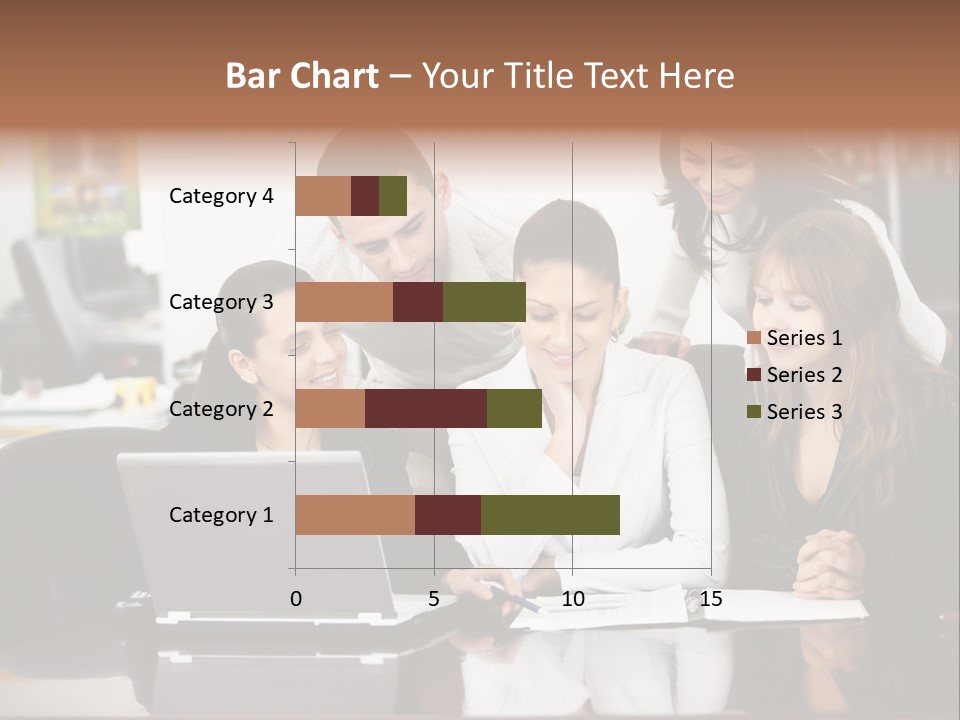 A Group Of People Looking At A Laptop PowerPoint Template
