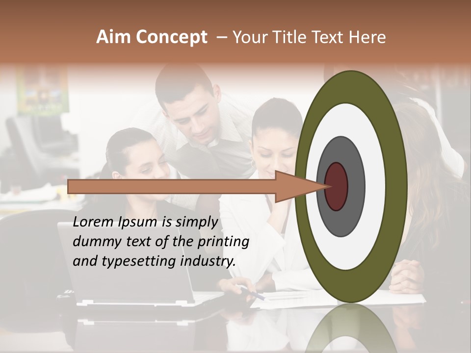 A Group Of People Looking At A Laptop PowerPoint Template