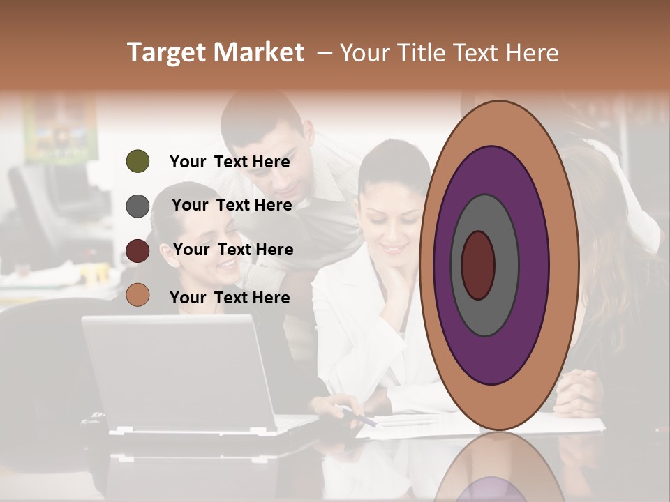 A Group Of People Looking At A Laptop PowerPoint Template