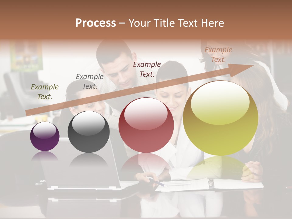 A Group Of People Looking At A Laptop PowerPoint Template