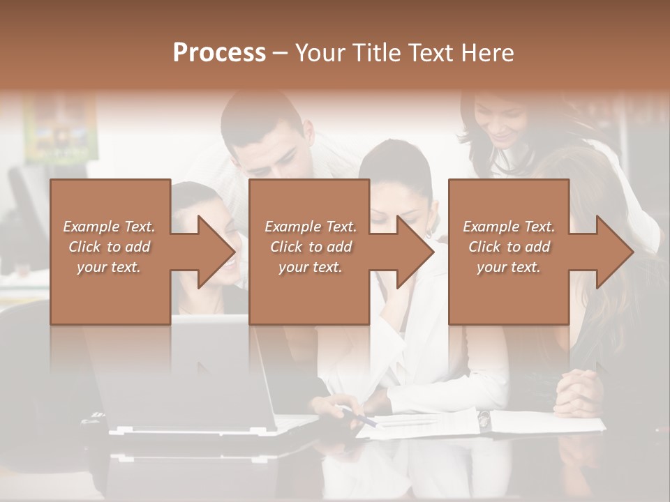 A Group Of People Looking At A Laptop PowerPoint Template