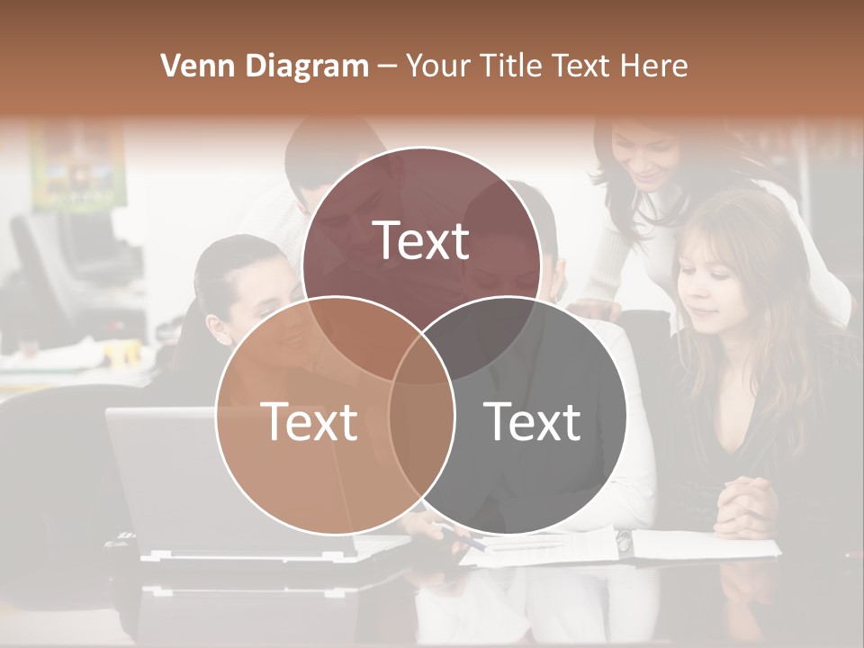 A Group Of People Looking At A Laptop PowerPoint Template