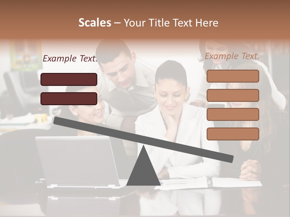 A Group Of People Looking At A Laptop PowerPoint Template