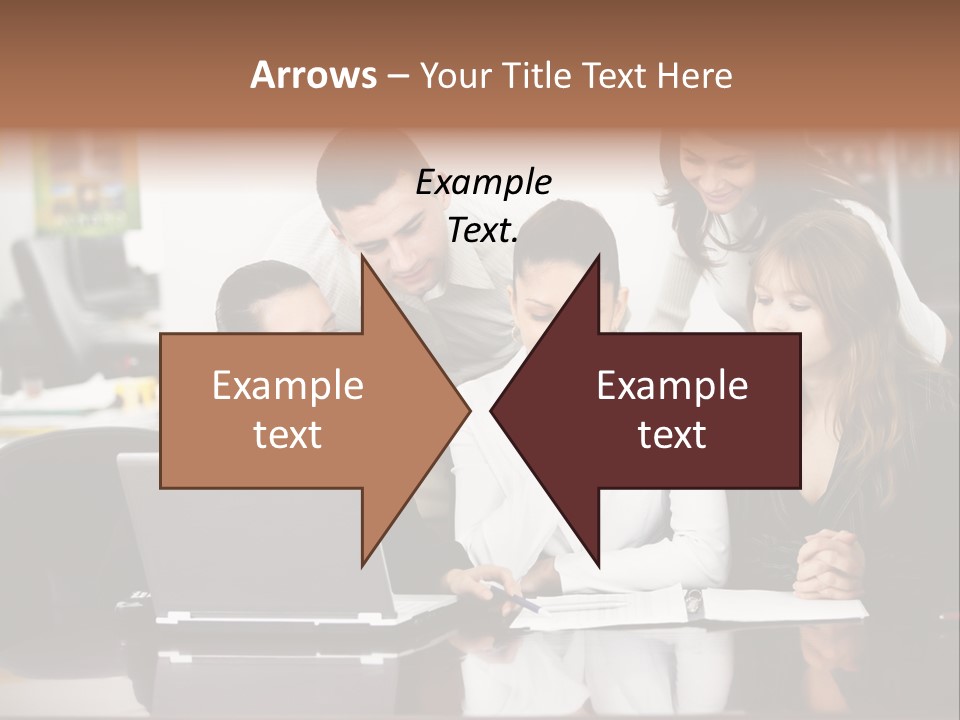 A Group Of People Looking At A Laptop PowerPoint Template