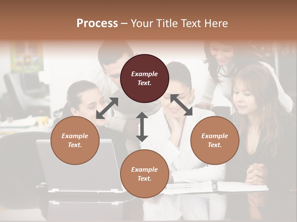 A Group Of People Looking At A Laptop PowerPoint Template