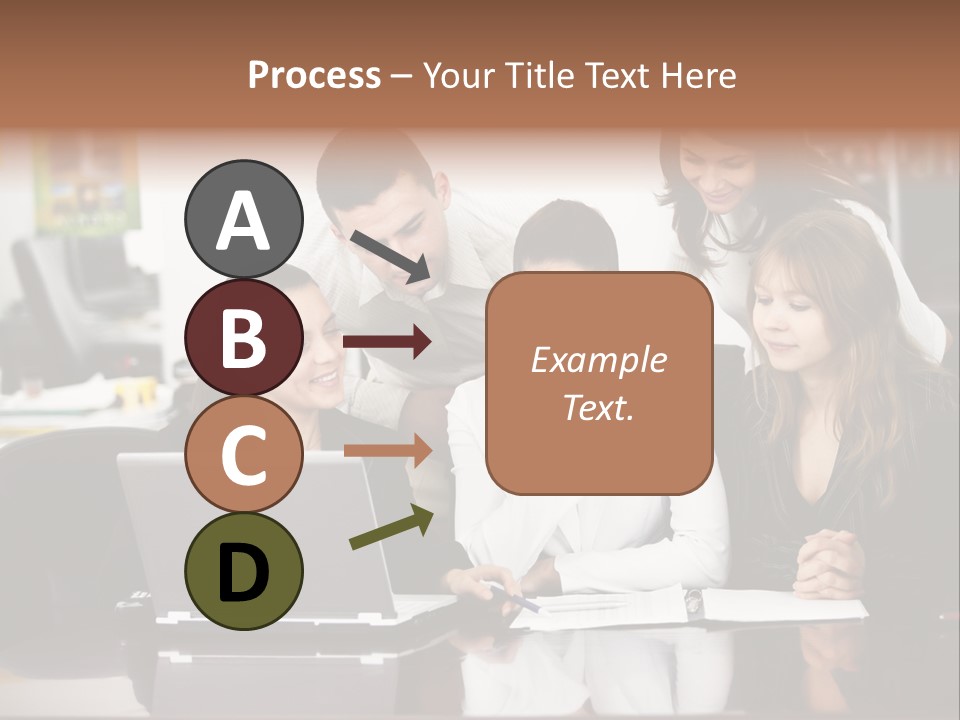A Group Of People Looking At A Laptop PowerPoint Template