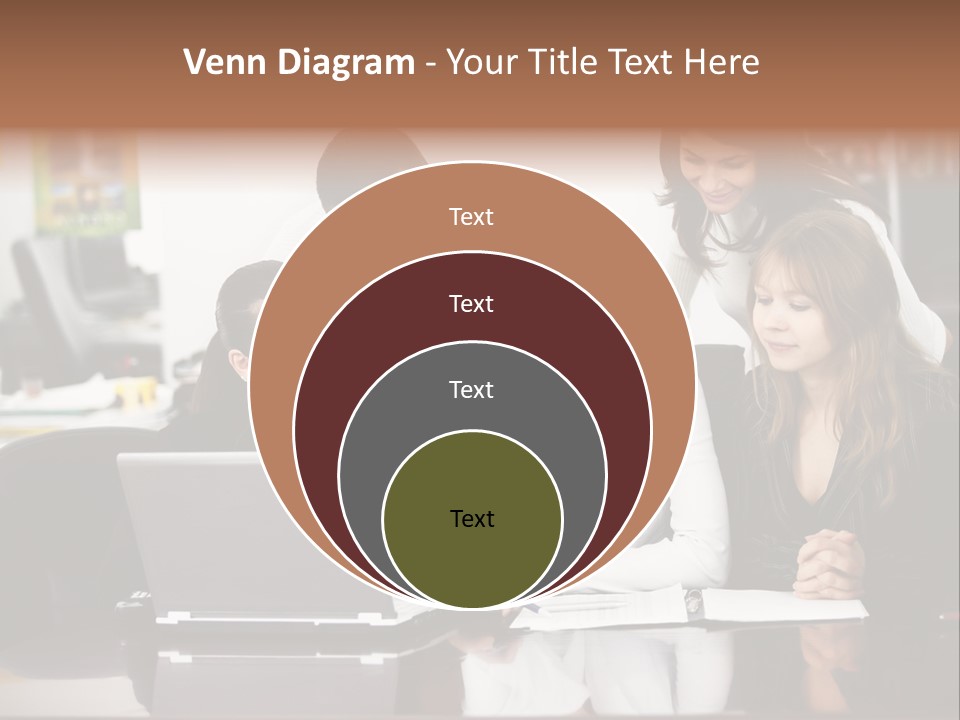 A Group Of People Looking At A Laptop PowerPoint Template