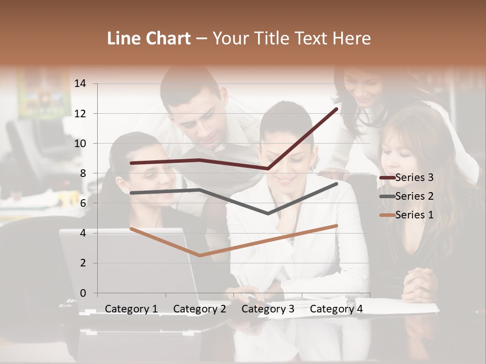 A Group Of People Looking At A Laptop PowerPoint Template