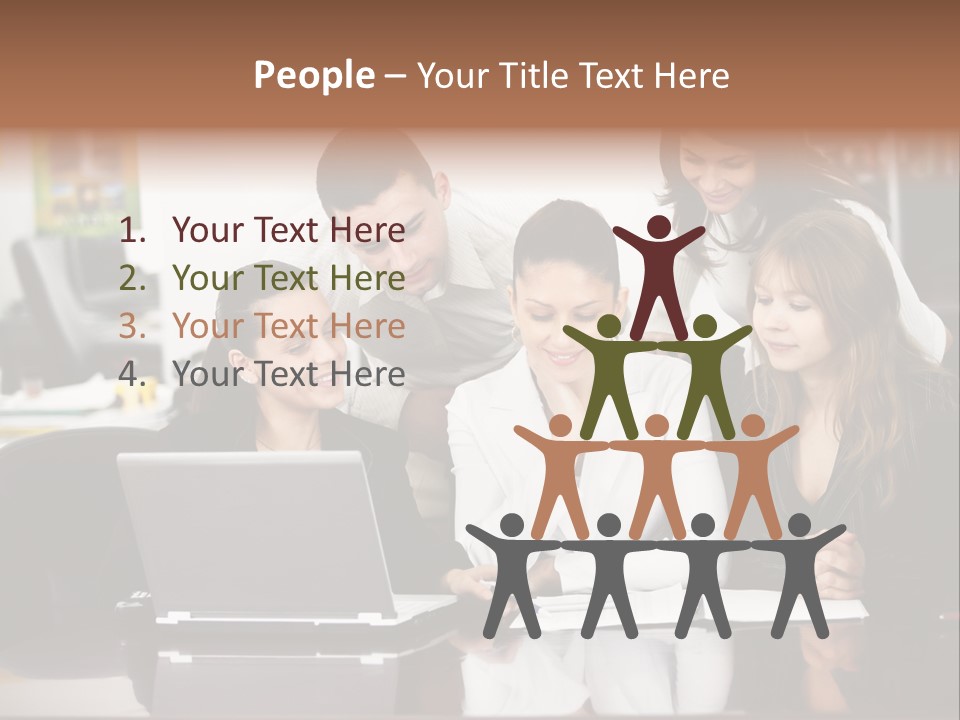 A Group Of People Looking At A Laptop PowerPoint Template
