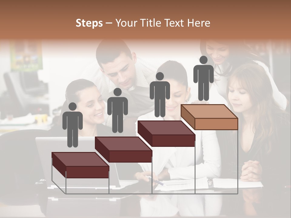 A Group Of People Looking At A Laptop PowerPoint Template